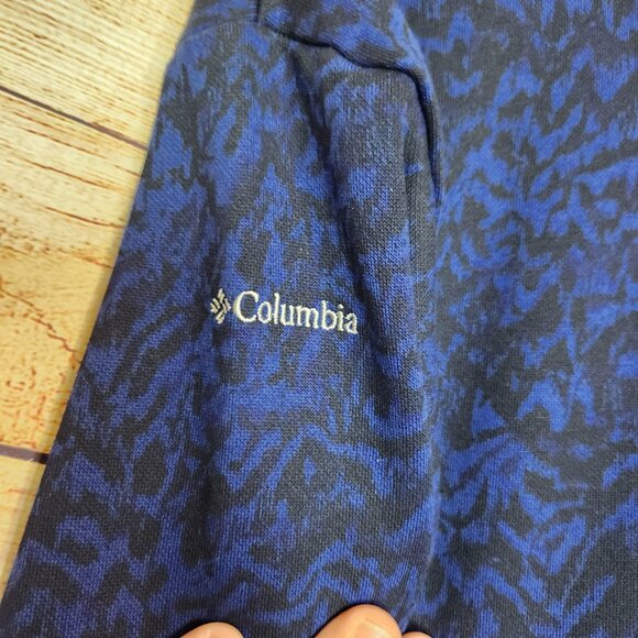 Columbia Woman’s Lodge Funnel Pullover Blue & Black Fleece Lined Size Medium - Picture 12 of 15